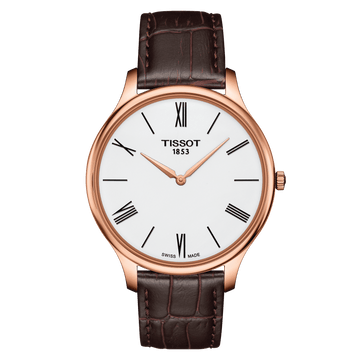 Tissot Tradition 5.5 Brown Leather White Dial Quartz Men's Watch - Kamal Watch Company