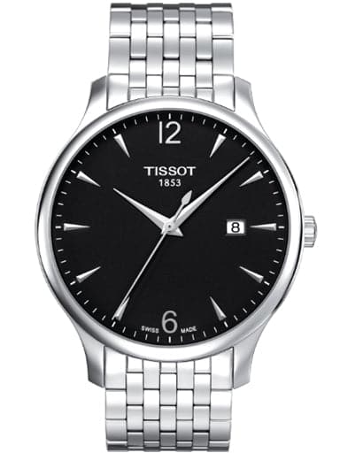 Tissot Tradition Quartz Stainless Steel Black Dial Men's Watch - Kamal Watch Company