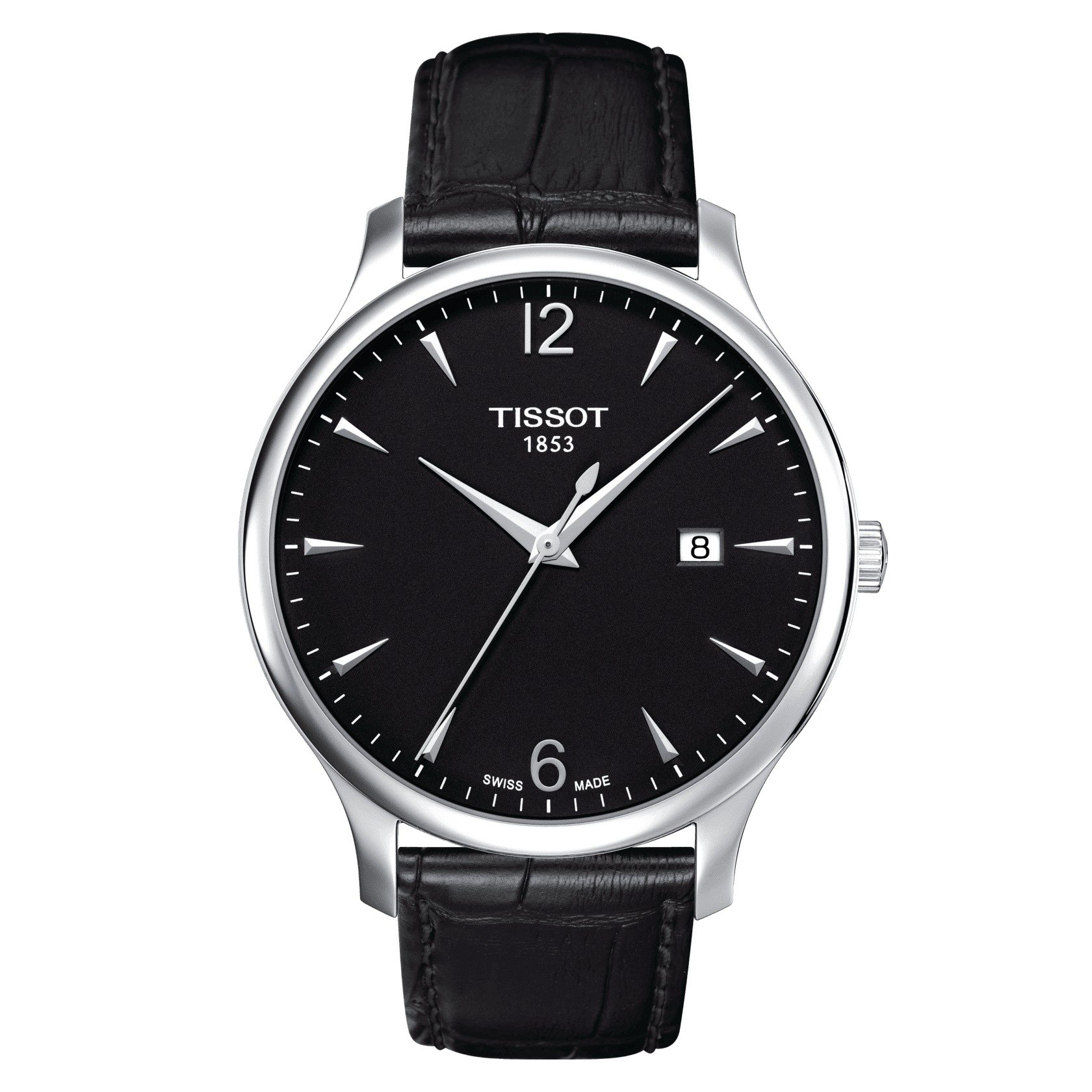 Tissot T-Classic Tradition Black Dial Leather Strap Men'S Watch