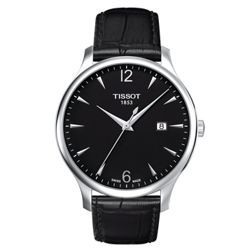 Tissot T-Classic Tradition Black Dial Leather Strap Men's Watch - Kamal Watch Company