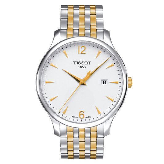 Tissot T-Classic Tradition White Dial Two Tone Men's Watch - Kamal Watch Company