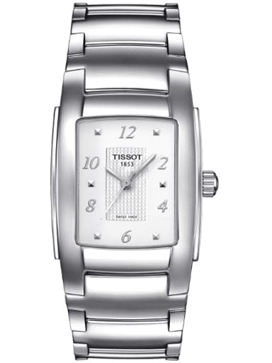 Tissot T-10 White Dial Polished Stainless Steel Women's Watch - Kamal Watch Company