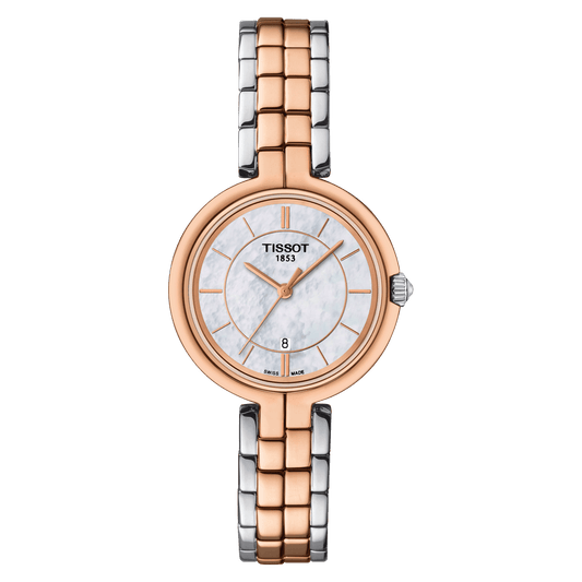 Tissot T-Lady Flamingo White MOP Dial Watch For Women's - Kamal Watch Company