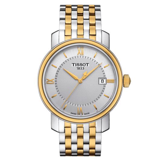 Tissot Bridgeport Quartz Silver Dial Steel & Yellow Gold PVD Men's Watch - Kamal Watch Company