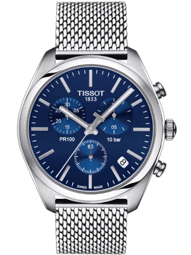 Tissot T-Classic PR 100 Chronograph Blue Dial Men's Watch - Kamal Watch Company