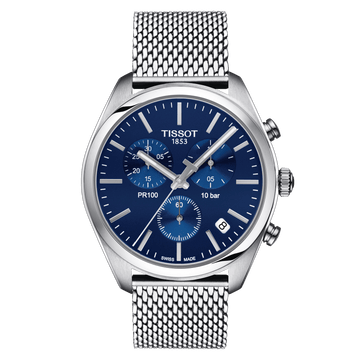 Tissot T-Classic PR 100 Chronograph Blue Dial Men's Watch - Kamal Watch Company