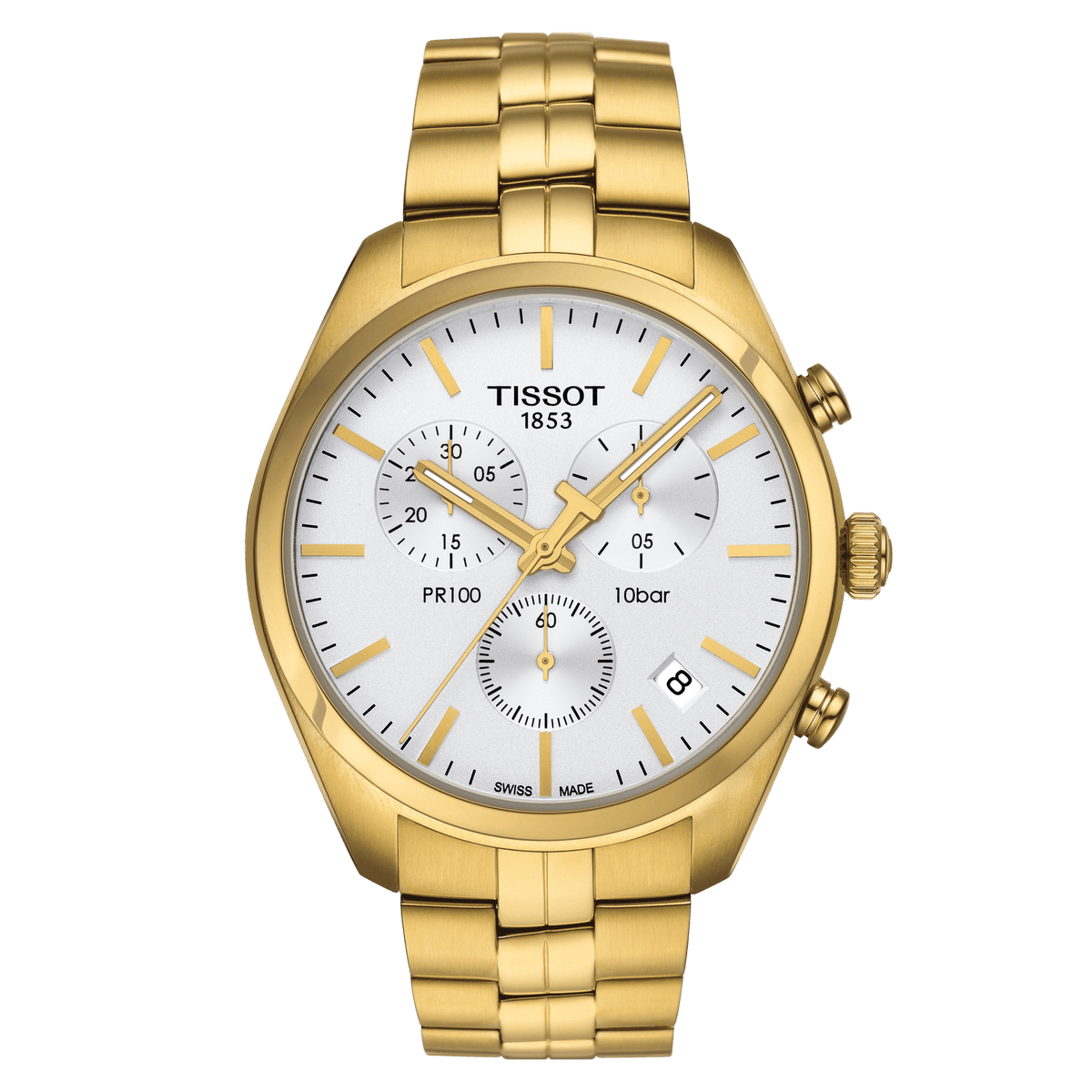 Tissot Pr 100 Chronograph Quartz Silver Dial Watch For Men S