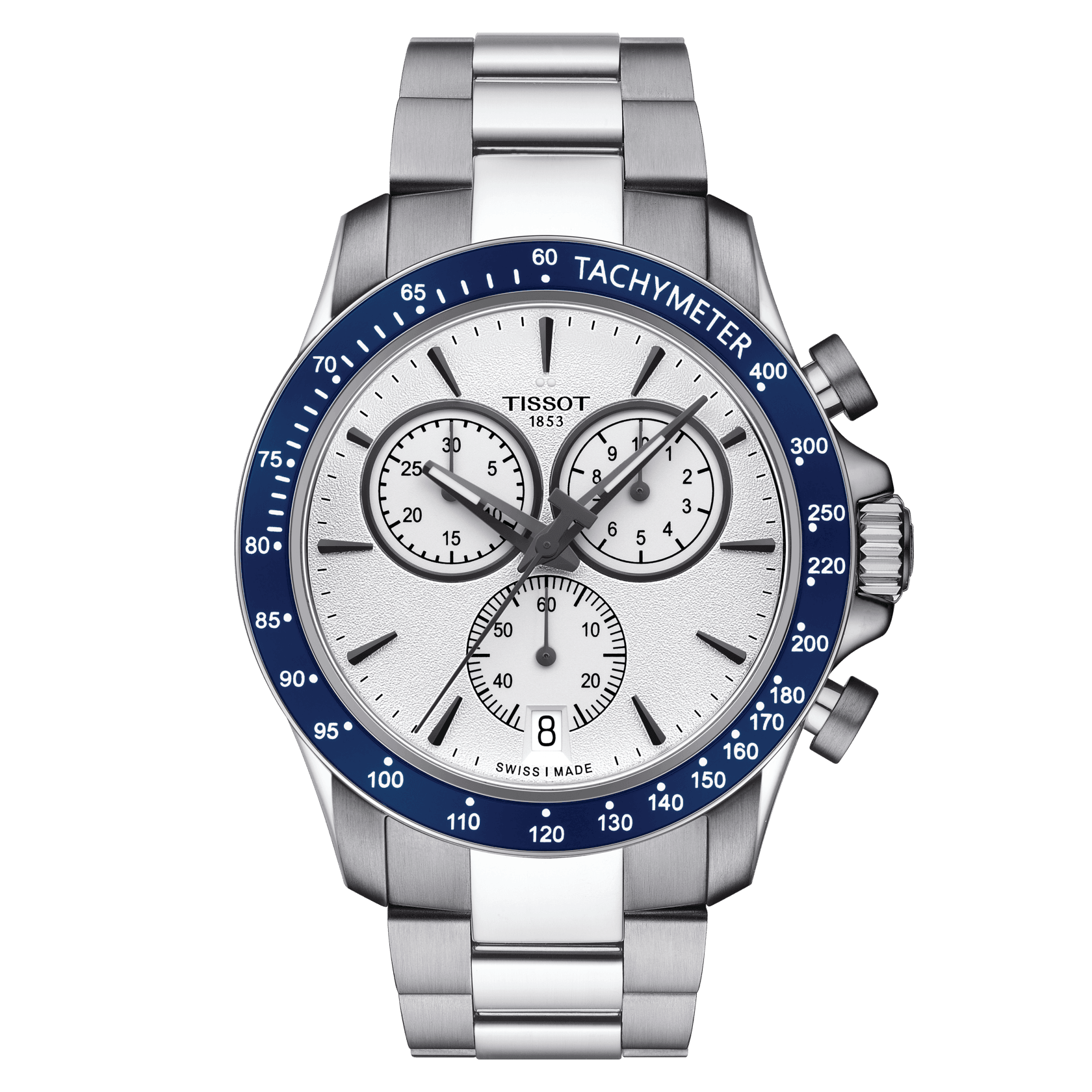 Tissot V8 Quartz Chronograph Silver Dial Men'S Watch