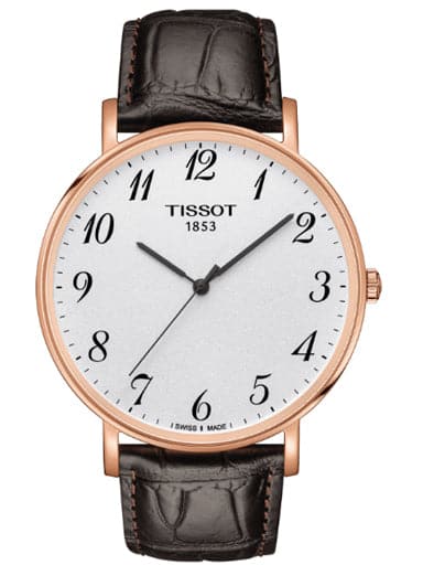 Tissot Everytime Large Silver Dial Brown Leather Men's Watch - Kamal Watch Company