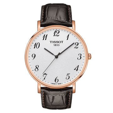 Tissot Everytime Large Silver Dial Brown Leather Men's Watch - Kamal Watch Company