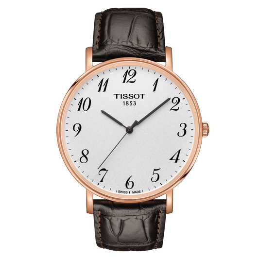 Tissot Everytime Large Silver Dial Brown Leather Men's Watch - Kamal Watch Company