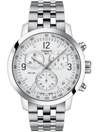 Tissot PRC 200 Chronograph Silver Dial Watch - Kamal Watch Company