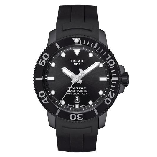 Tissot Seastar 1000 Powermatic 80 Black Dial Men's Watch - Kamal Watch Company