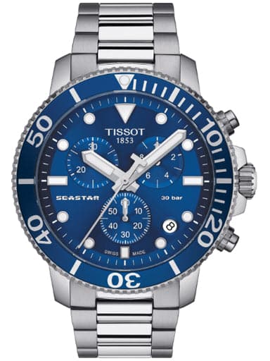 Tissot Seastar 1000 Chronograph Stainless Steel Blue Dial Men's Watch - Kamal Watch Company