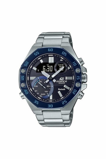 Casio Brand Mens Grey Dial Stainless Steel Analogue-Digital Watch ED524 - Kamal Watch Company