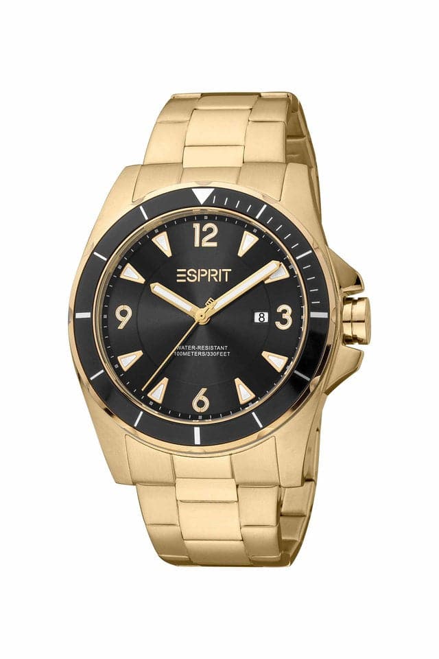 Esprit Mens 44 mm Black Dial Stainless Steel Analog Watch - ES1G322M0115