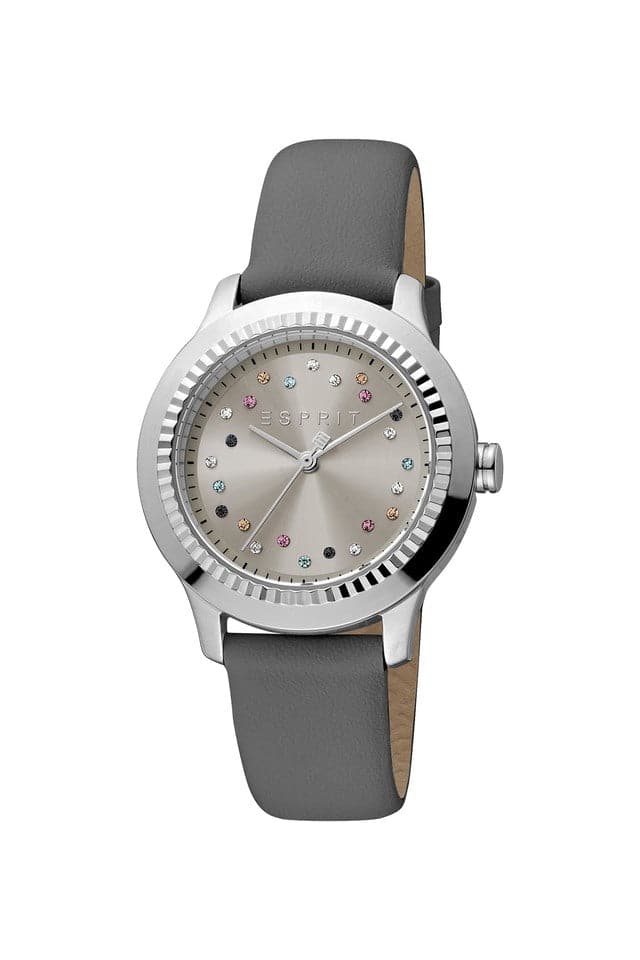 Esprit Womens 38 mm Light Grey Dial Leather Analog Watch - ES1L351L0025