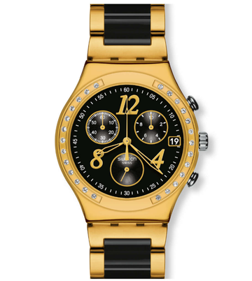 Swatch Dreamnight Yellow Chronograph Ladies Watch - Kamal Watch Company