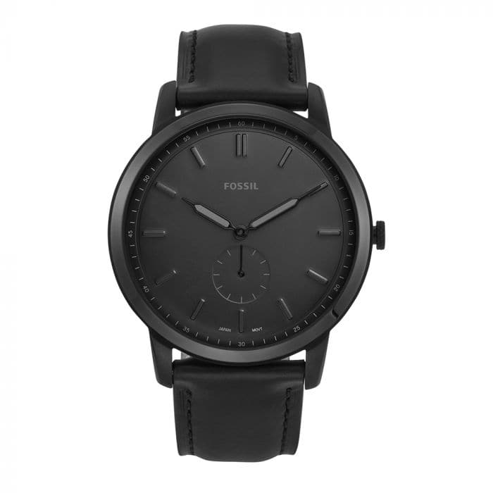 Fossil Men The minimalist - mono Round Black Watches-FS5447