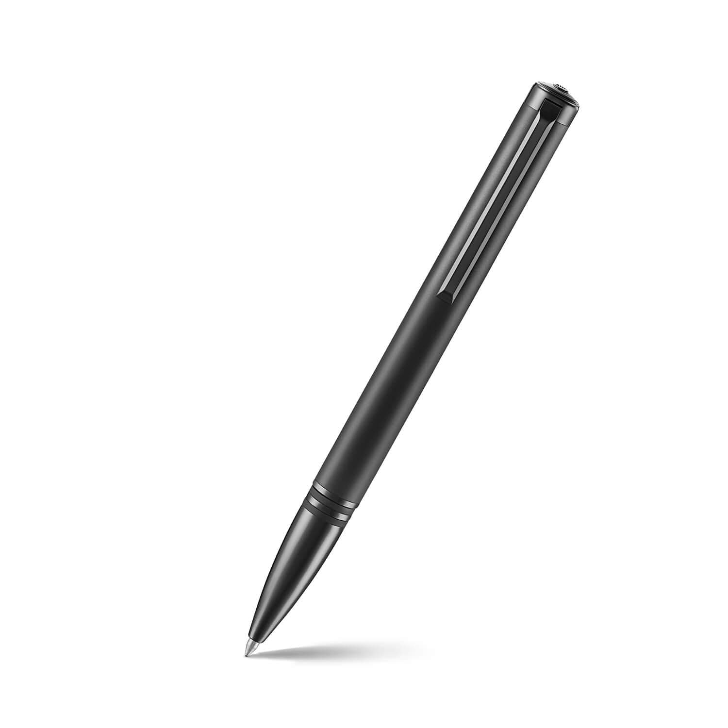 LAPIS BARD Contemporary Torque Ballpoint Pen - Matte Black with Shiny Black Trim WP31610