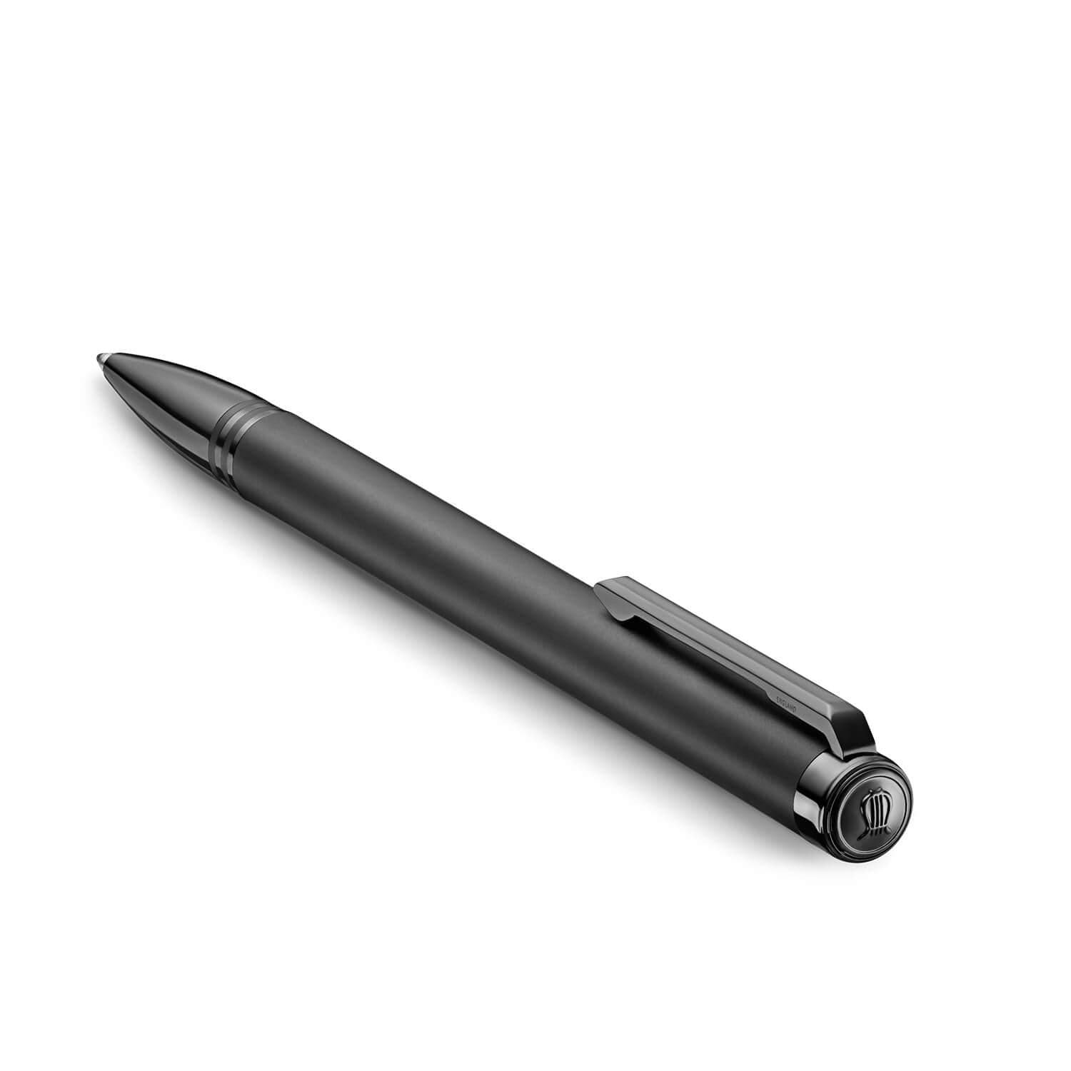 LAPIS BARD Contemporary Torque Ballpoint Pen - Matte Black with Shiny Black Trim WP31610 - Kamal Watch Company