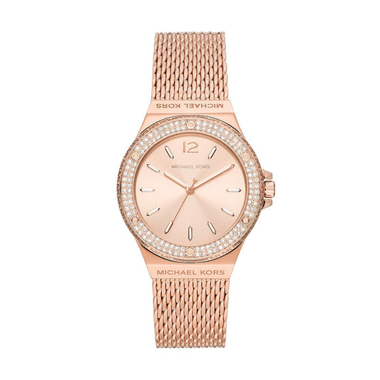 Michael Kors Lennox 37 mm Rose Gold Dial Stainless Steel Analog Watch for Women - MK7336I - Kamal Watch Company