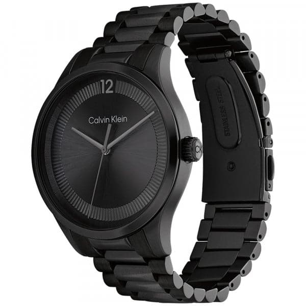 25200227 Calvin Klein CK Iconic PVD Watch in Black Steel and