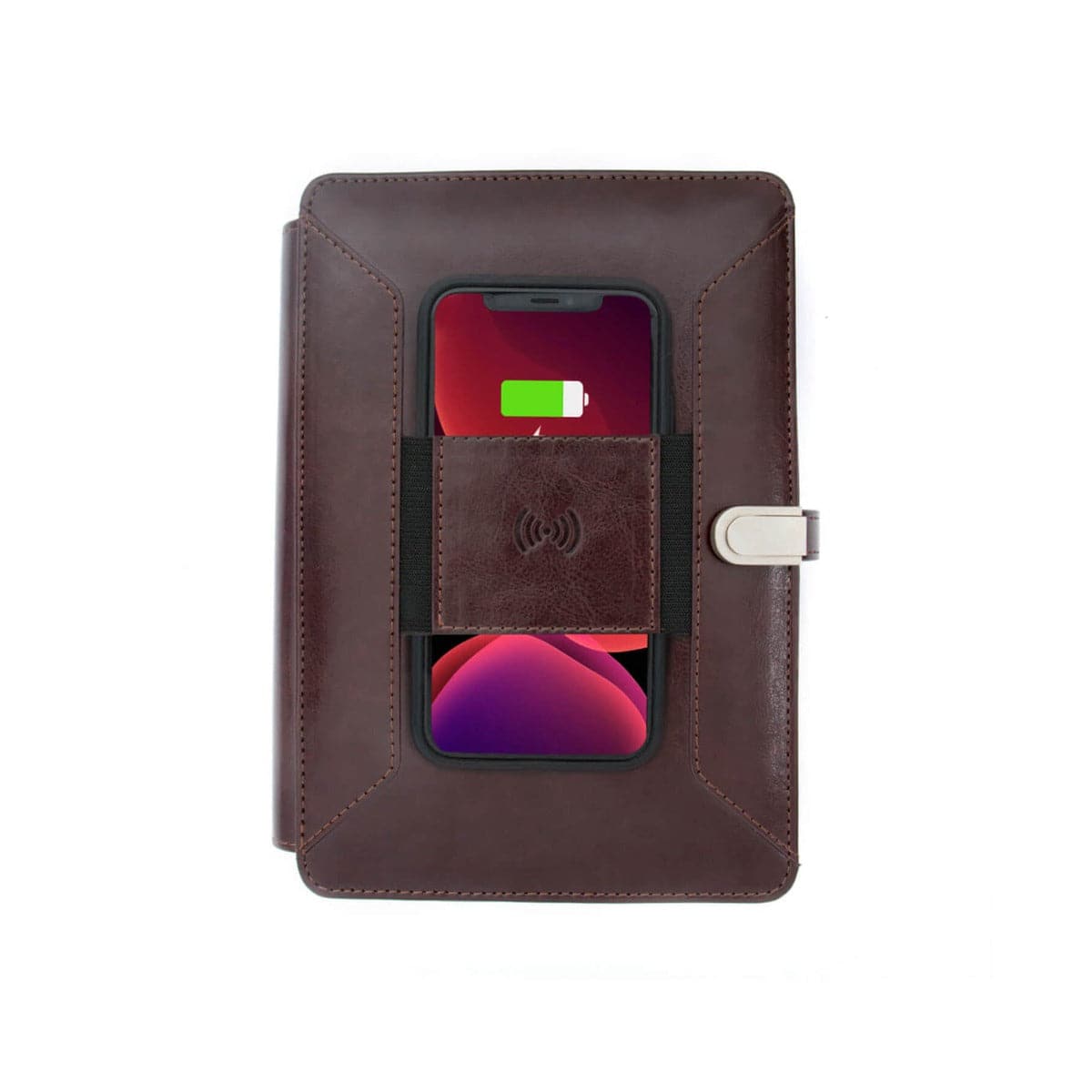 LAPIS BARD Pennline Superbook Organizer With Wireless Charging + 8000mAh Powerbank And 16GB Flash Drive – Coffee Brown WP26785