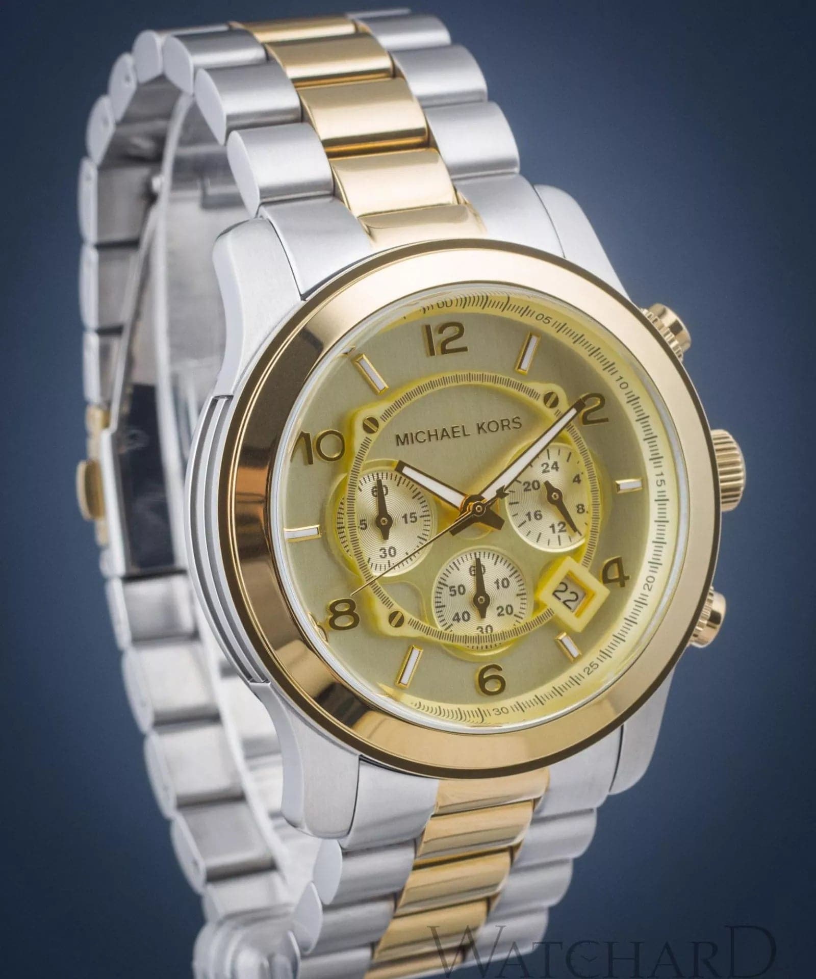 Gold 45 Stainless Dial Chronograph Watch Michael Steel mm Runway Kors